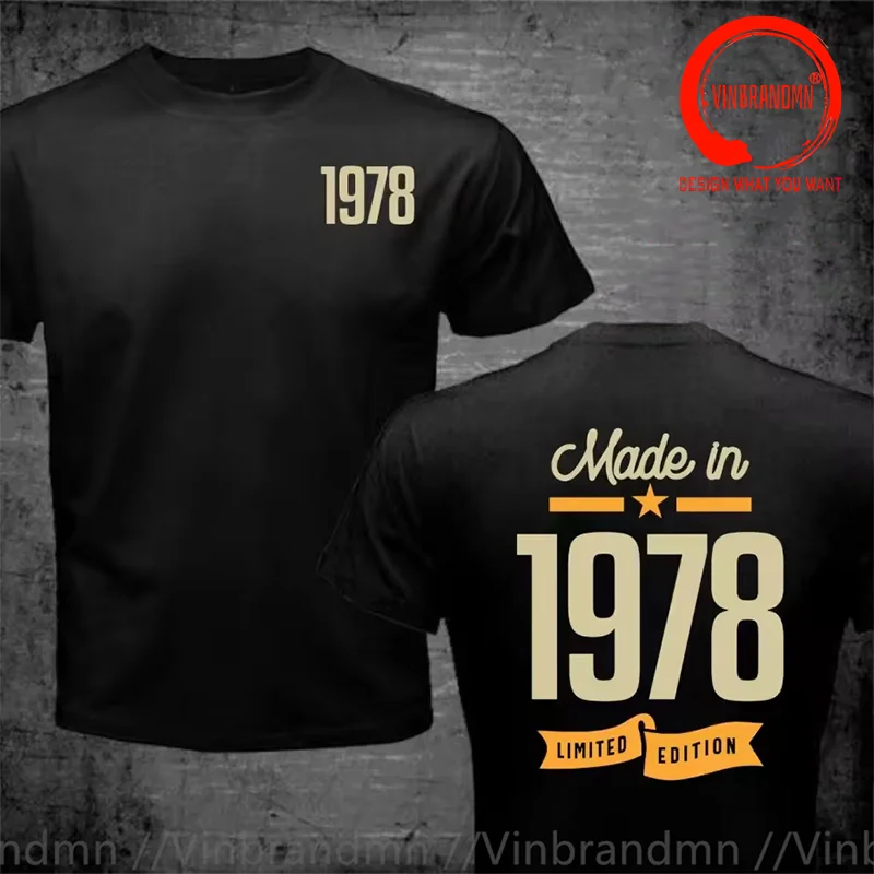 Vintage Since 1978 Birthday Gift Made In 1978 T Shirt Men Fashion Trendy Casual Clothing Stylish Tops Tee Shirt Leisure Tshirt