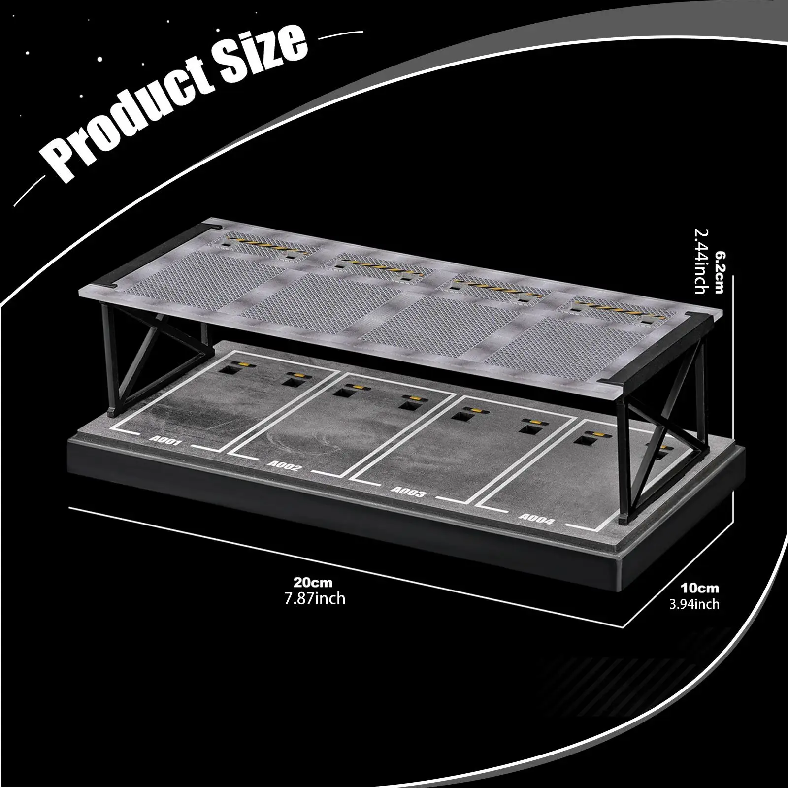 1/64 Model Car Display Case Showcase Organizer Ornament Double Layer Decoration Parking Lot Diorama Toy Car Display Stand