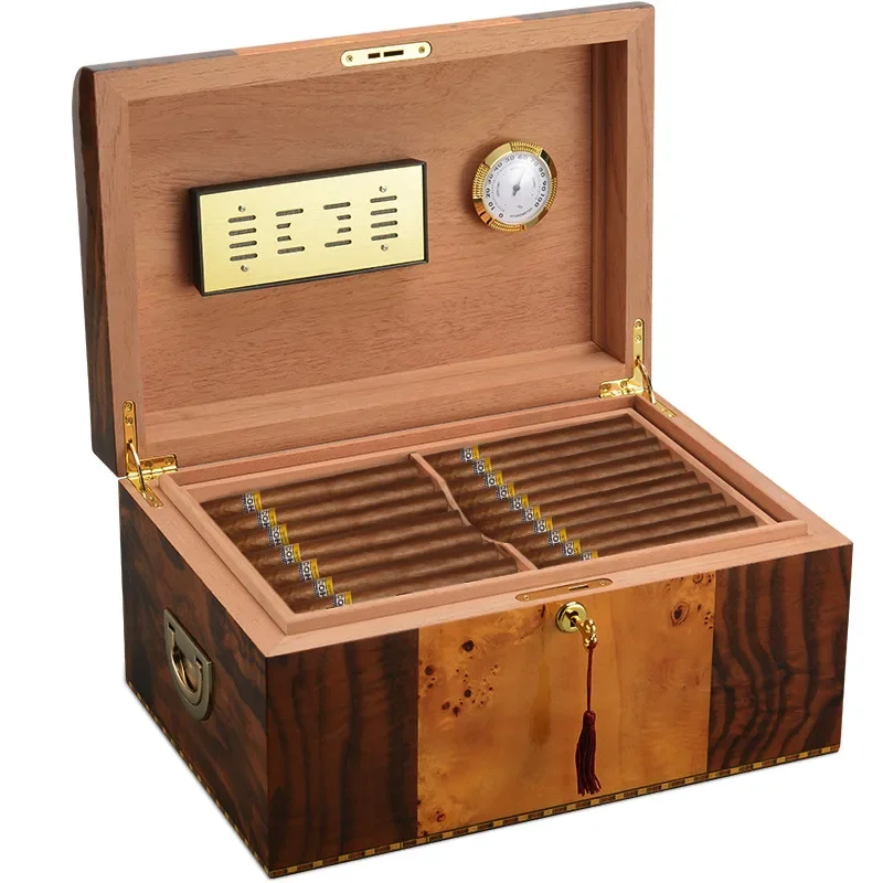 

Multifunctional Cigar Moisturizing Box, Cedar Wood, Piano Paint, Large Capacity, Moisturizing Cabinet Case