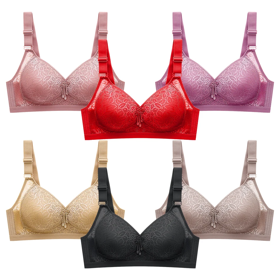 Large Busts Comfort Gathering No Underwire Adjusted Type Bras Side Support and Breathable Design for Stylish and Confident Look