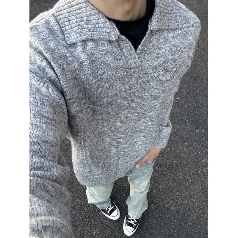 [oimg] (stall Picture) American High Street Deer Plush Pullover Men's Trendy Brand Knitted Sweater