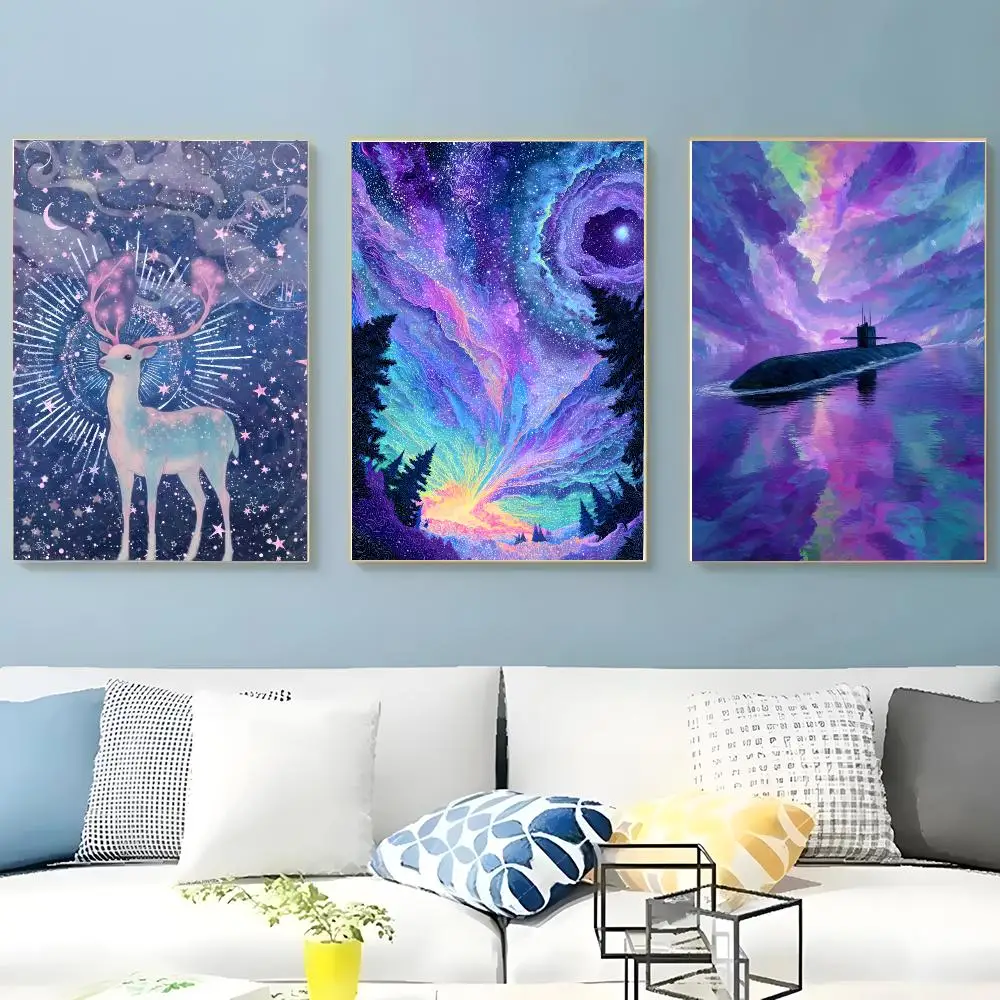 Enigmatic Sophisticated M-Mysterious And Elegant Purple Art Poster Creative Indoor Decorative Artwork & Modern Home Decor