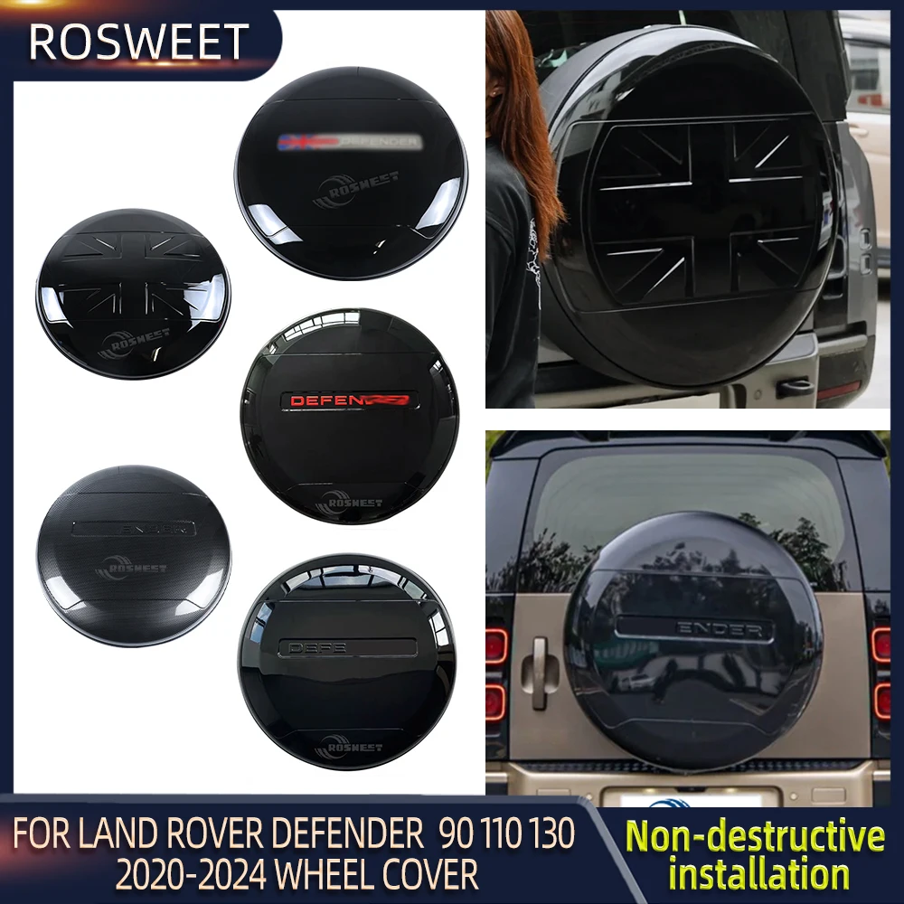 Car Rear Spare Tire Protective Cover ABS Style For Land Rover 2020 2021 2022 2023 2024 Defender 90 110 130 L663 Car Accessories