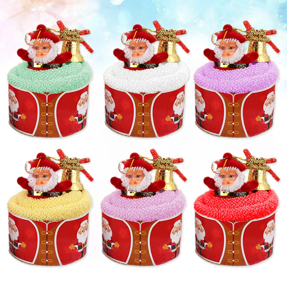 

Chic Christmas Cake Towel Premium Cotton Xmas Gift Table Decoration for Kids Festival Atmosphere Cake Towel Christmas Towels