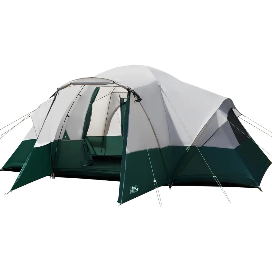 8 10 11 شخص خيمة تخييم مع الشرفة خيام عائلية كبيرة للتخييم PU1000MM خيمة مقاومة للماء مع 5 نوافذ شبكية قابلة للإزالة Ra