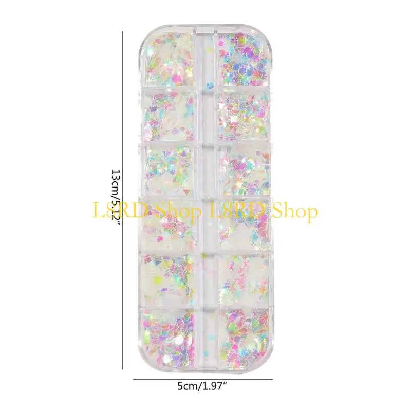 L8rd Art Glitzers Maniküre Nagelkunst Dekorationen Meerjungfrau Glitter Art Pailletten funkeln