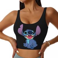 Custom Stitch Anime Sports Bra for Women High Impact Workout Yoga Crop Top