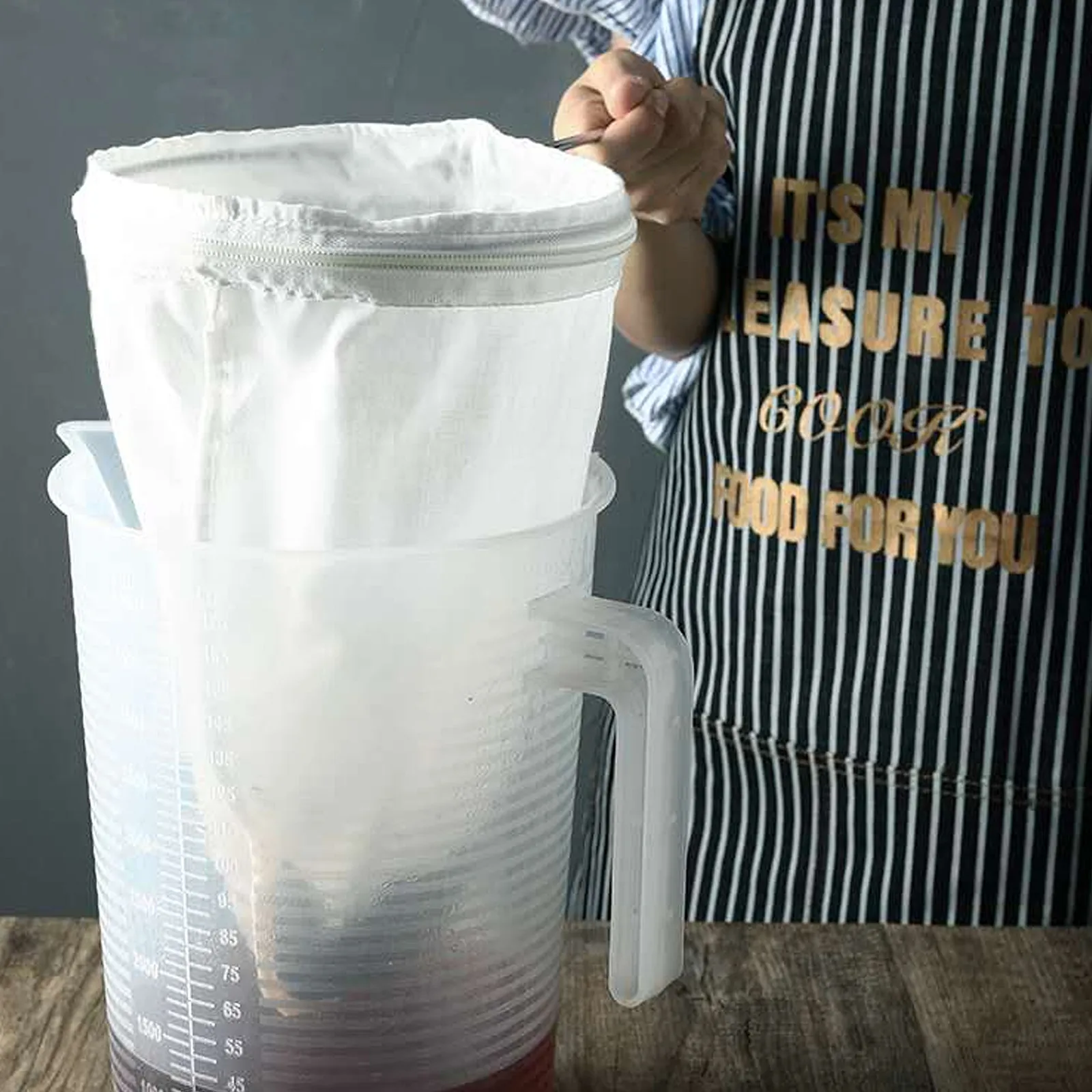 1Set Steel Ring Tea Straining Bag High Density Cotton Filter Milk Tea Coffee Strainer Zipper Removable Easy Clean Kitchen