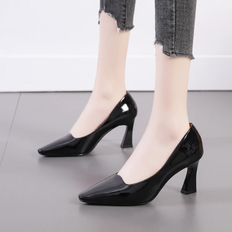 

Pointed Patent Leather Solid Color Women's Pumps High Heel Woman Shoes Summer Elegant Dress Shoes Ladies Shoes Office Work Shoes
