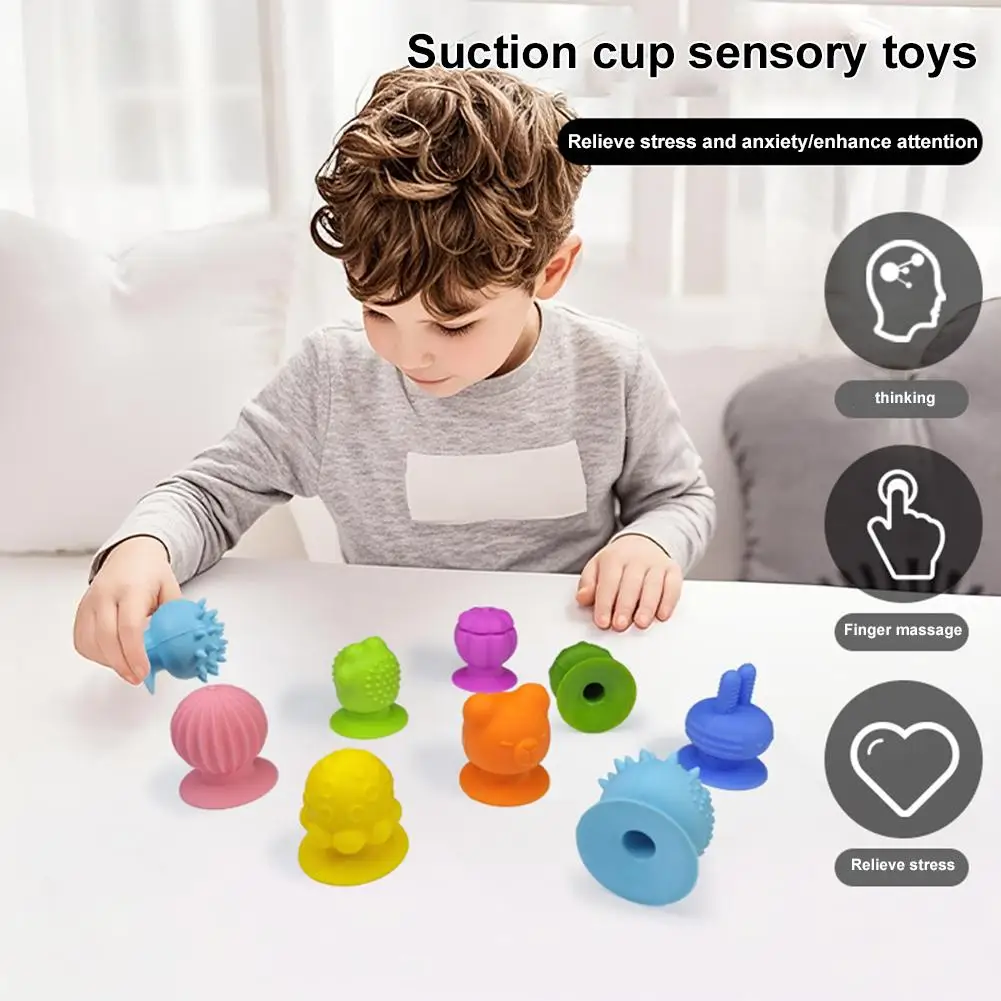 Ventosa de silicona Pop It Fidget juguete sensorial Popper para ansiedad alivio del estrés TDAH herramienta de autismo para niños y adultos