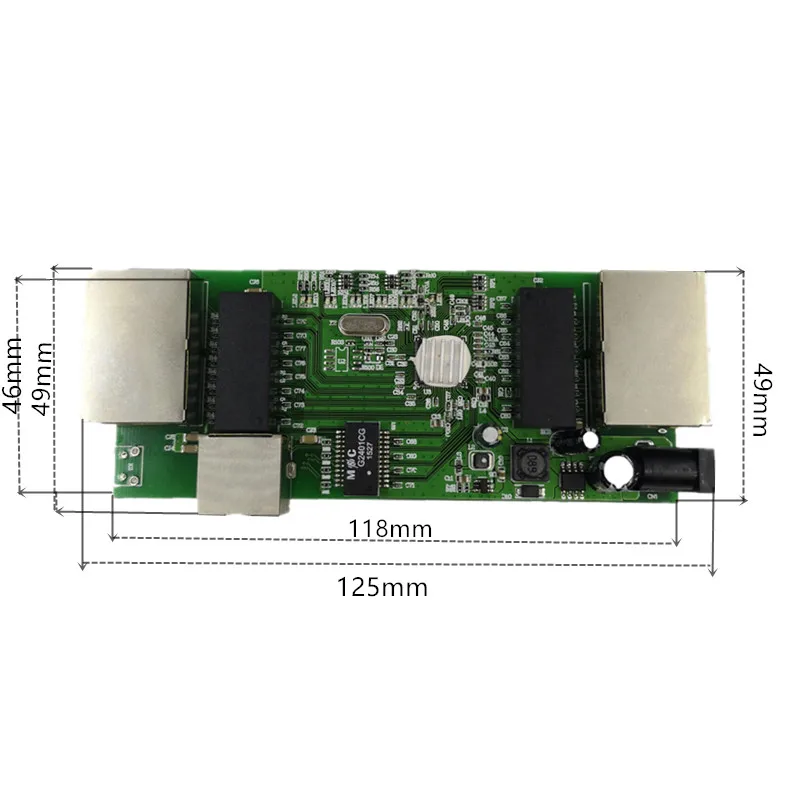 Module de commutation Gigabit 3/5 ports, largement utilisé dans la ligne LED 5 ports 10/100/1000 m port de contact mini module de commutation PCBA carte mère