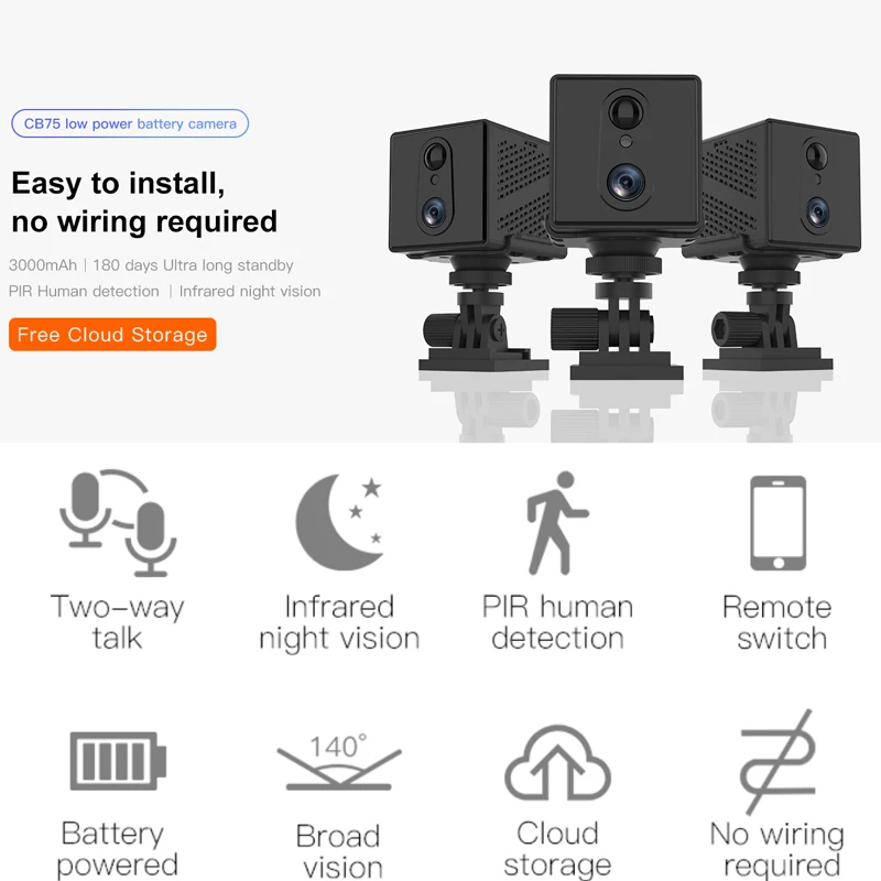 Мини-камера видеонаблюдения Vstarcam, 1080P, 4G, 2600 мАч