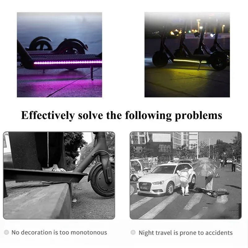 Waterproof Scooter LED Strip For Xiaomi M365 1s Pro Pro2 MI3 Electric Scooter Safety Night Light Flashlight Lamp Multiple Color image 3
