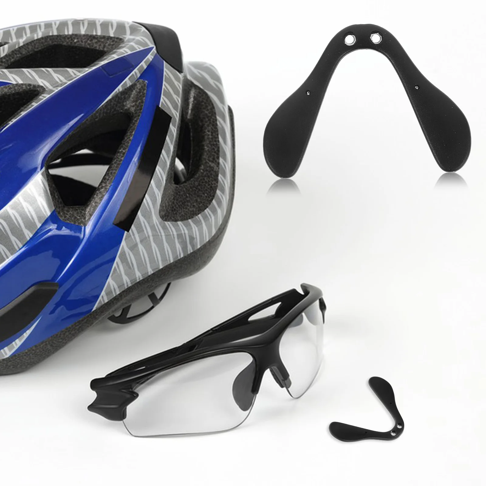 

3pcs Adjustable Nose Pads for Glasses Cycling Sunglasses Outdoor Sports Bike Eyewear Nose Bracket Supports Rubber Metal Black