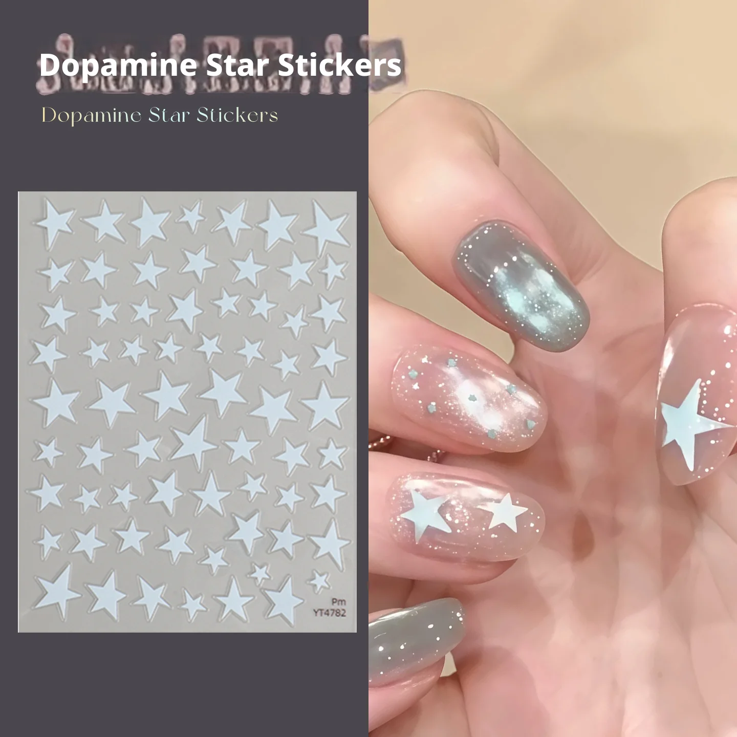 6 Colors Five-Point Stars Manicure Decoration Sliders Stars Nail Art Stickers Irregular Pentagram Decals Self Adhesive 1/3/6Pcs