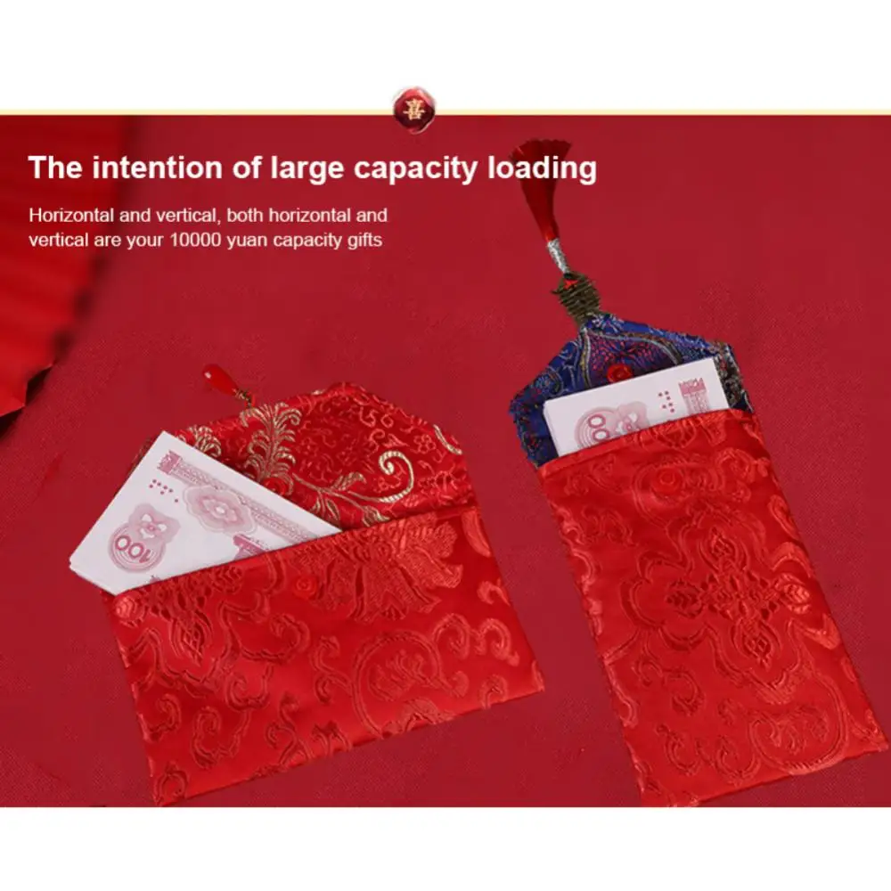 2023 Rode Envelop Tas Brocade Nieuwjaar Zegen Chinese Spring Festival Hongbao Geld Pocket Feestartikelen