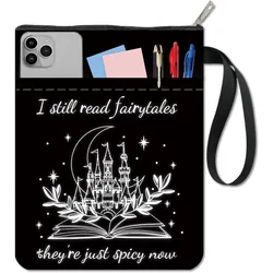 1pc Castle Book Sleeve Stars Book Covers Words Black Book Protector for Paperbacks Washable Fabric Cloth Book Cover with Zipper