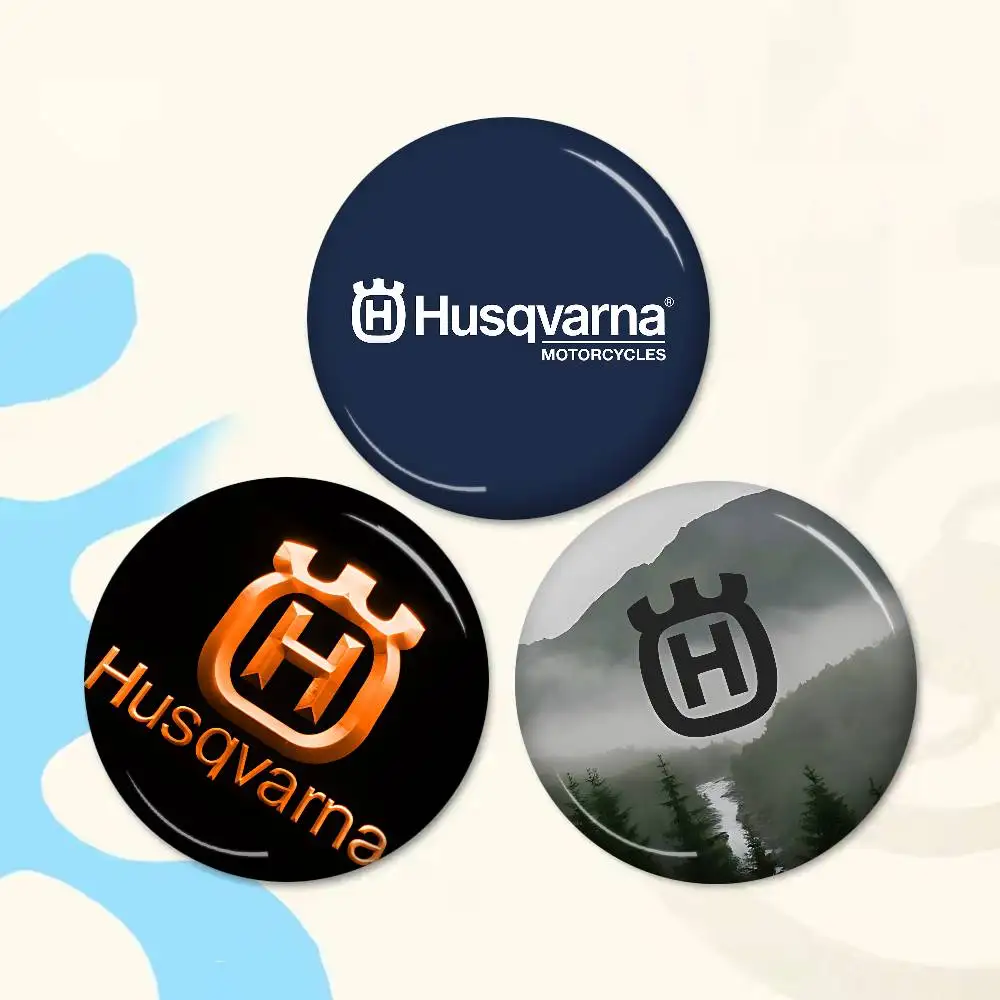 H-Husqvarnas Logo 58mm Animals Funny Brooches Badge Backpack Clothes Gift Accessory