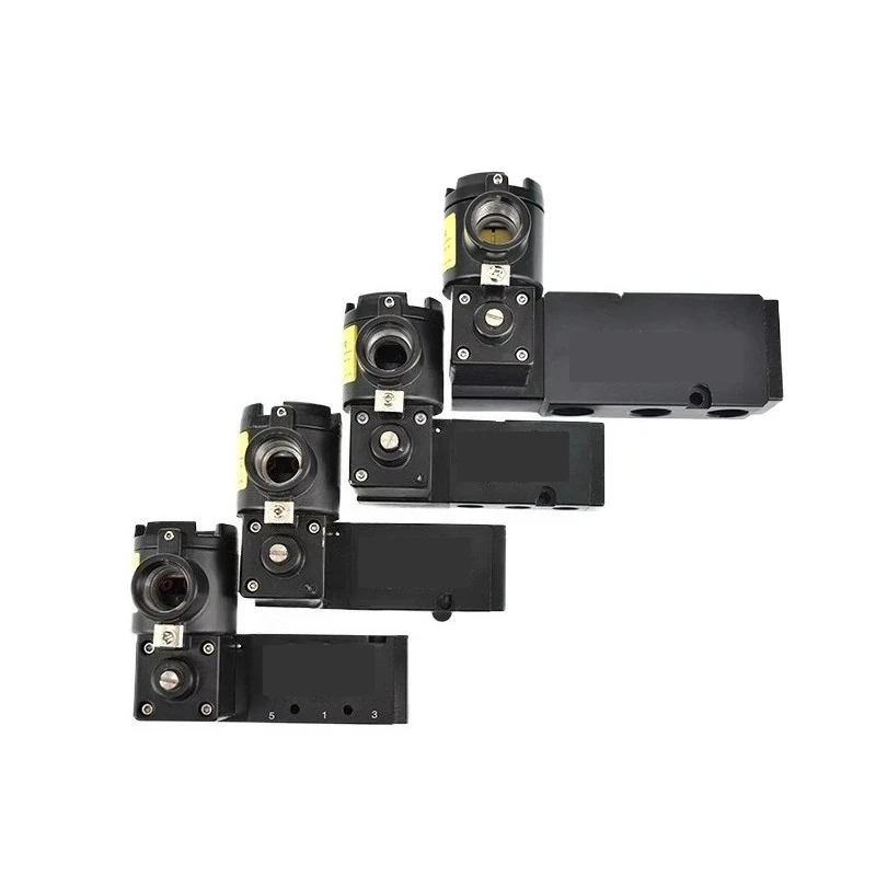 

Five three-position pneumatic valves, single and double electronically controlled pneumatic components