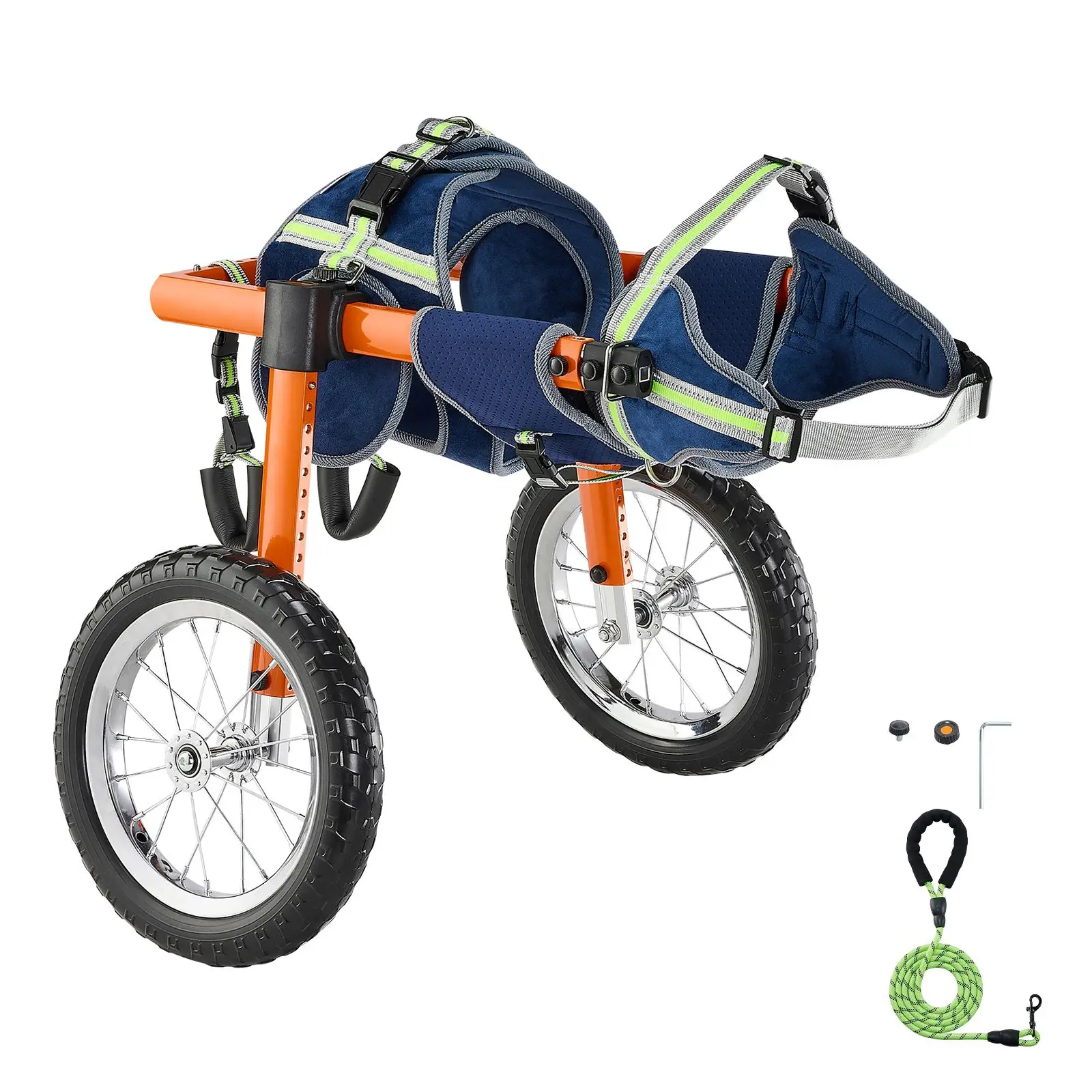 Lightweight 2-Wheel Manual Dog Wheelchair Adjustable Height Width and Length Shock-Absorbent Cart for Back Legs