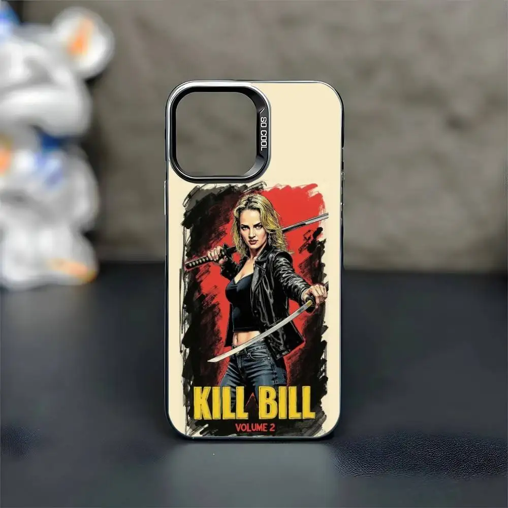 حافظة هاتف K-Kill Classic Movie Bill لهاتف iPhone17,16,15,14,13,12,11 Plus، غطاء مقاوم للصدمات فضي غير لامع