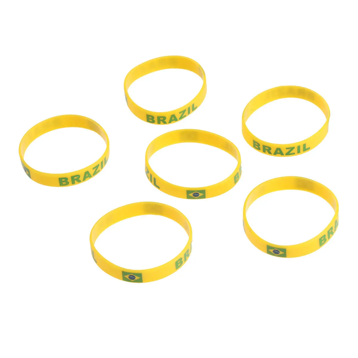 

6Pcs Silicone Wristband Country Bracelet Sports Wristbands Patriotic Colored Team Sports Wrist Bands Country Bracelet