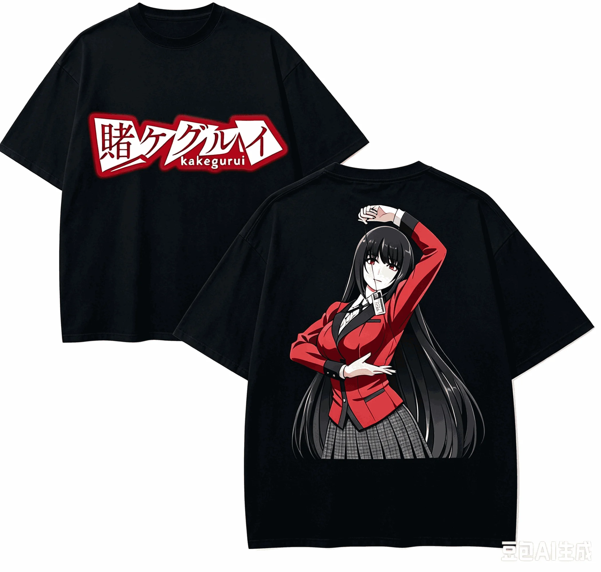 Kakegurui Anime Lover T-shirt Harajuku Cotton New Model High Street Retro Fashion Unisex Oversized high quality hot product soft view 3