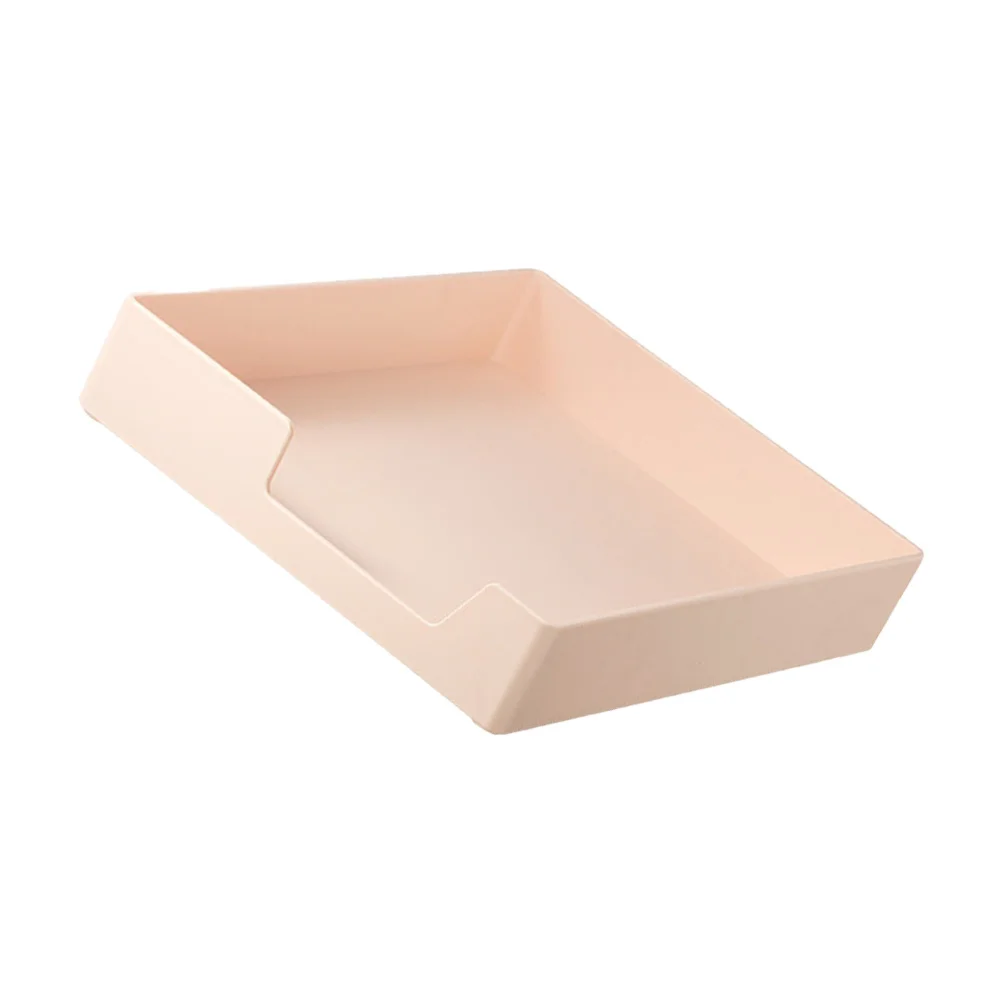 

1pc Plastic File Storage Box Pink Thickened Ps Document Organizer For Office Study Home Storage Container File Case