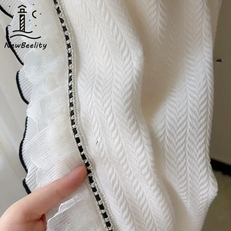 

Французские романтические жаккардовые белые тюлевые утепленные роскошные прозрачные шторы для гостиной, спальни, столовой, затемняющие индивидуальный размер