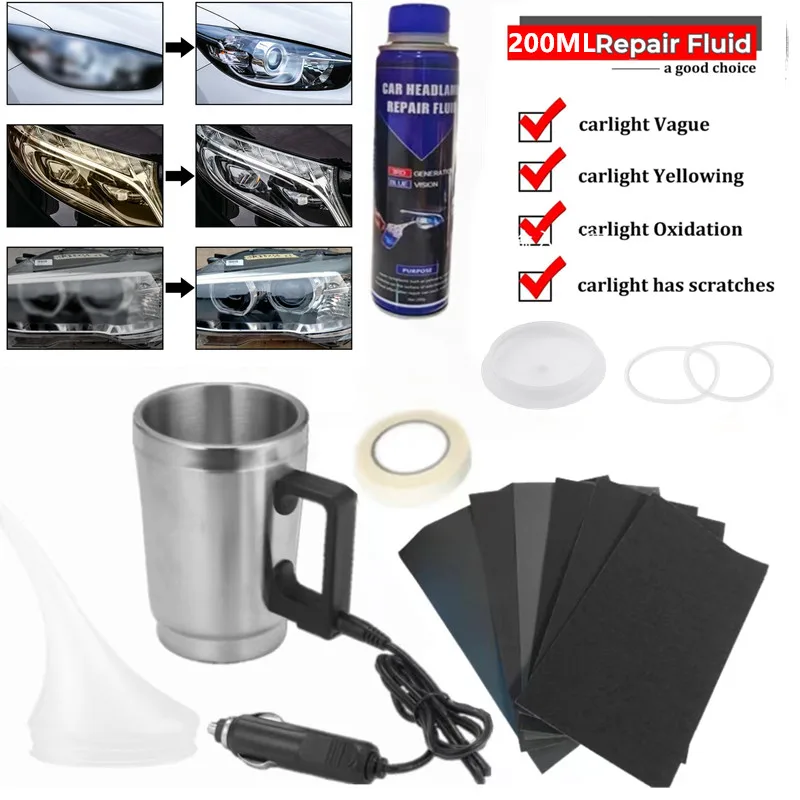 

Car Headlight Polishing Repair kit Car Headlight 200ML Liquid Polymer Scratch Repair Polish kit