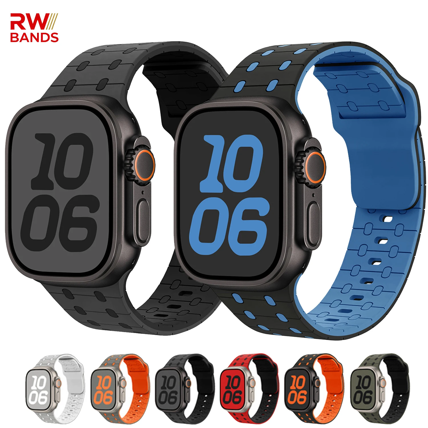 Langlebiges Silikon-Ersatzarmband für iWatch Serie 11 10 9 8 7 6 5 Armband für Herren Damen 49mm 46mm 45mm 44mm 42mm 41mm 40mm