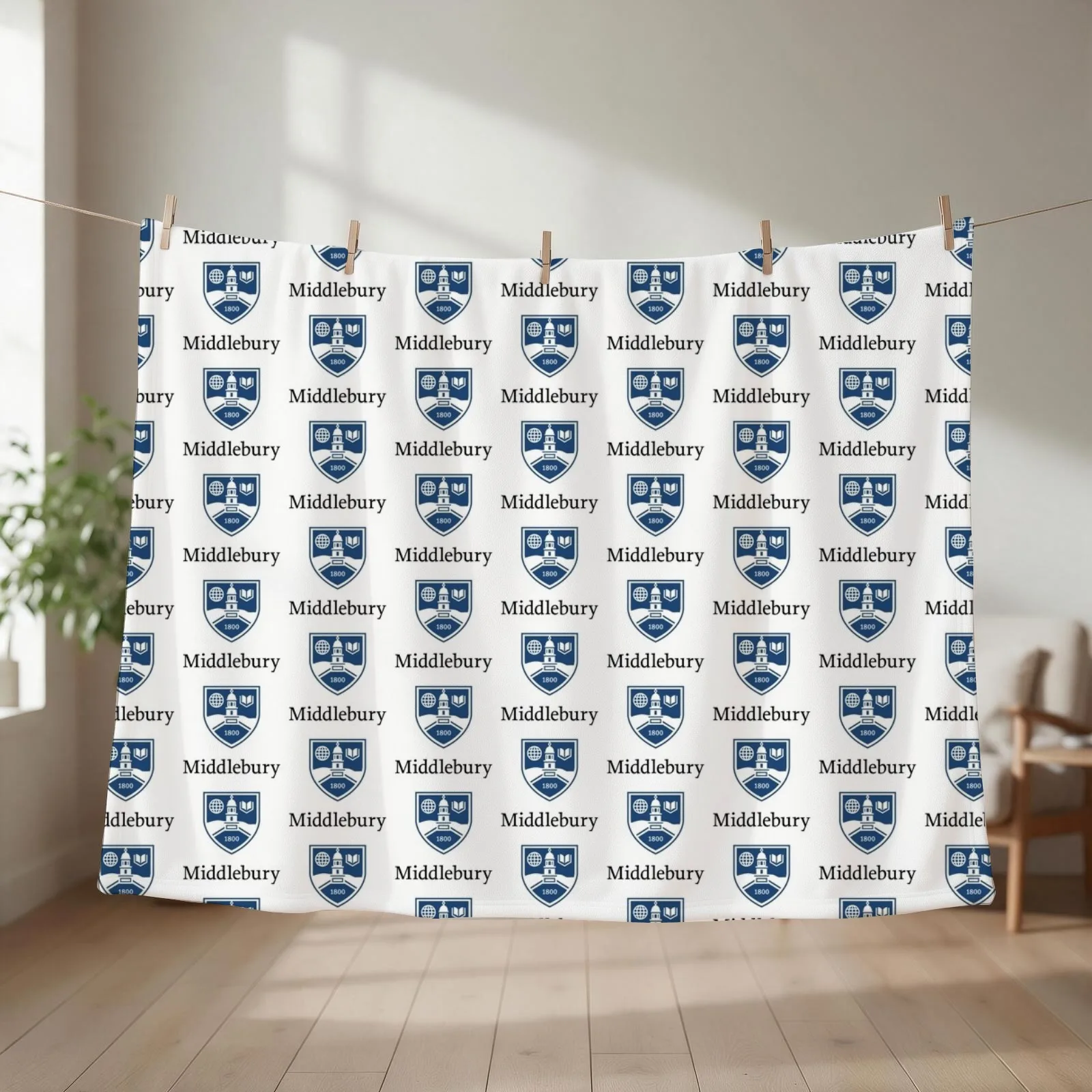 Middlebury College Throw Blanket couch cozy soft plush fuzzy picnic outdoor blanket