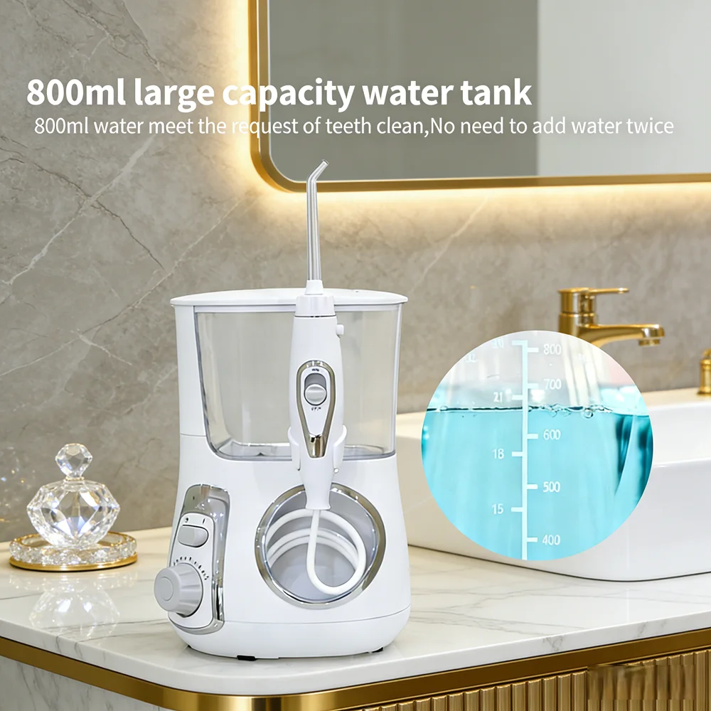 

Professional 10 Modes Electric Water Flosser 800ML, Countertop Dental Oral Care Tool for Teeth & Gum Health