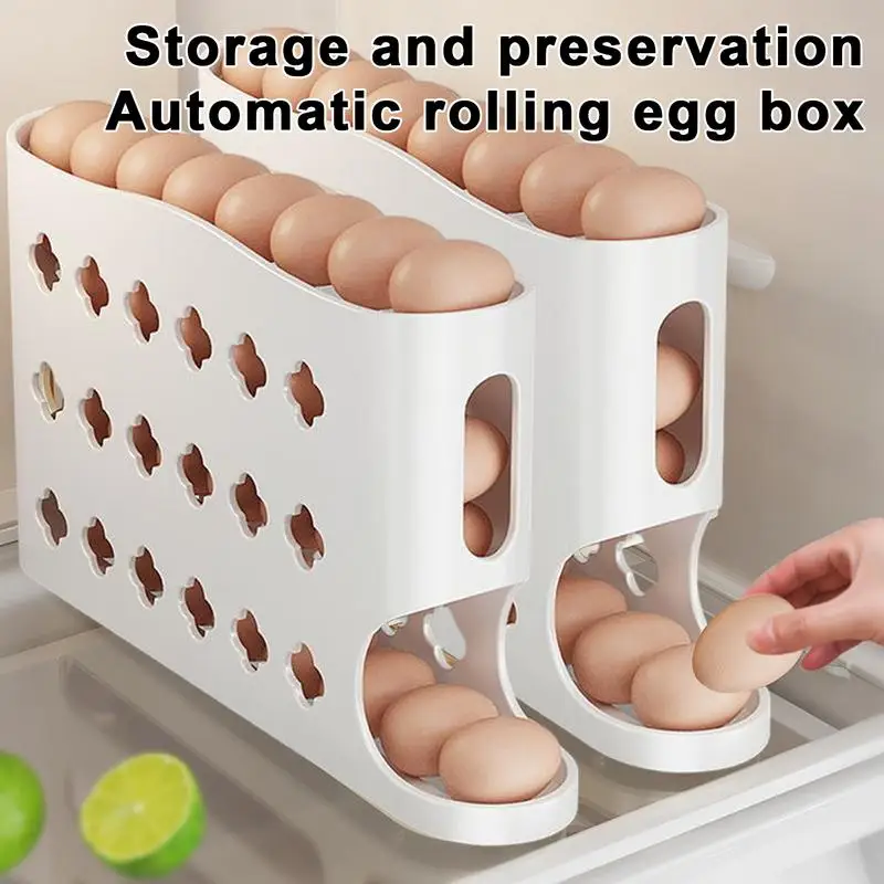 Egg Holder Eggs Organizer Sliding Rail Shelf Refrigerator Stand Accessory Storage Rail Box Container Organization Kitchen