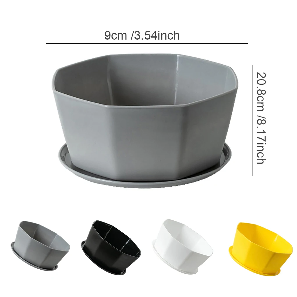 Succulent Planters with Tray Plastic Personality Decorations Flower Pot Large-caliber Style Plants Container Yellow