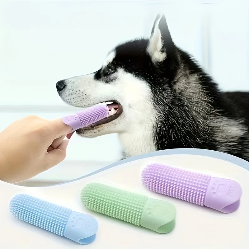Soft Silicone Dog Toothbrush 360° Finger Toothbrush for Dogs Cats Durable Pet Finger Brush Tooth Cleaning Tool for All Breeds - Detail 1
