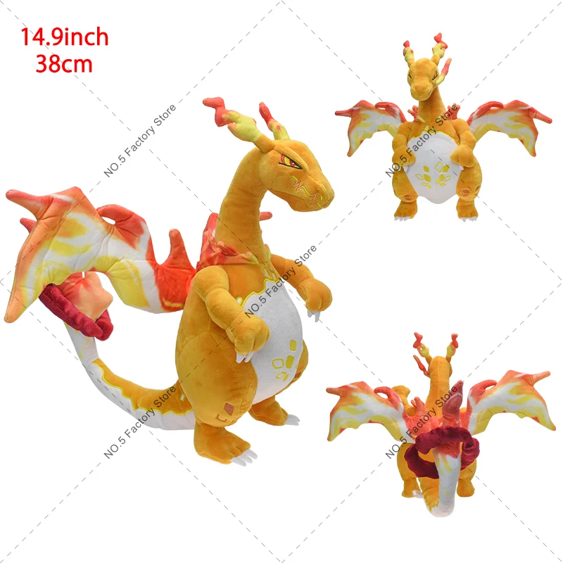 18 Stile Glänzende Glurak-Plüschtiere Pokemon Mega Evolution X & Y Glurak Weiche Stofftiere Spielzeugpuppe Geschenk für Halloween – Detail 10
