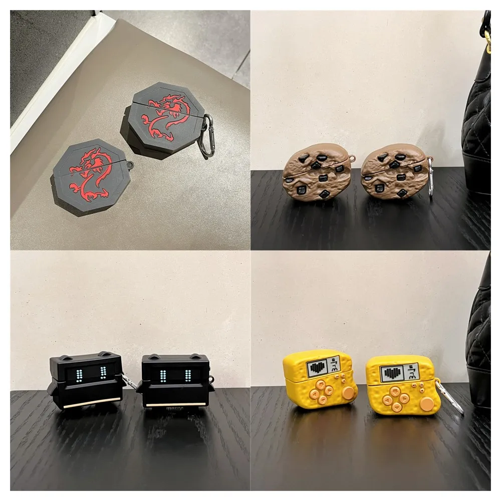 Cute Cartoon Biscuit Chicken Nuggets Robot Soft Silicone Earphone Protective Case for Sony WF-1000 XM5 Headphone Protect Cover