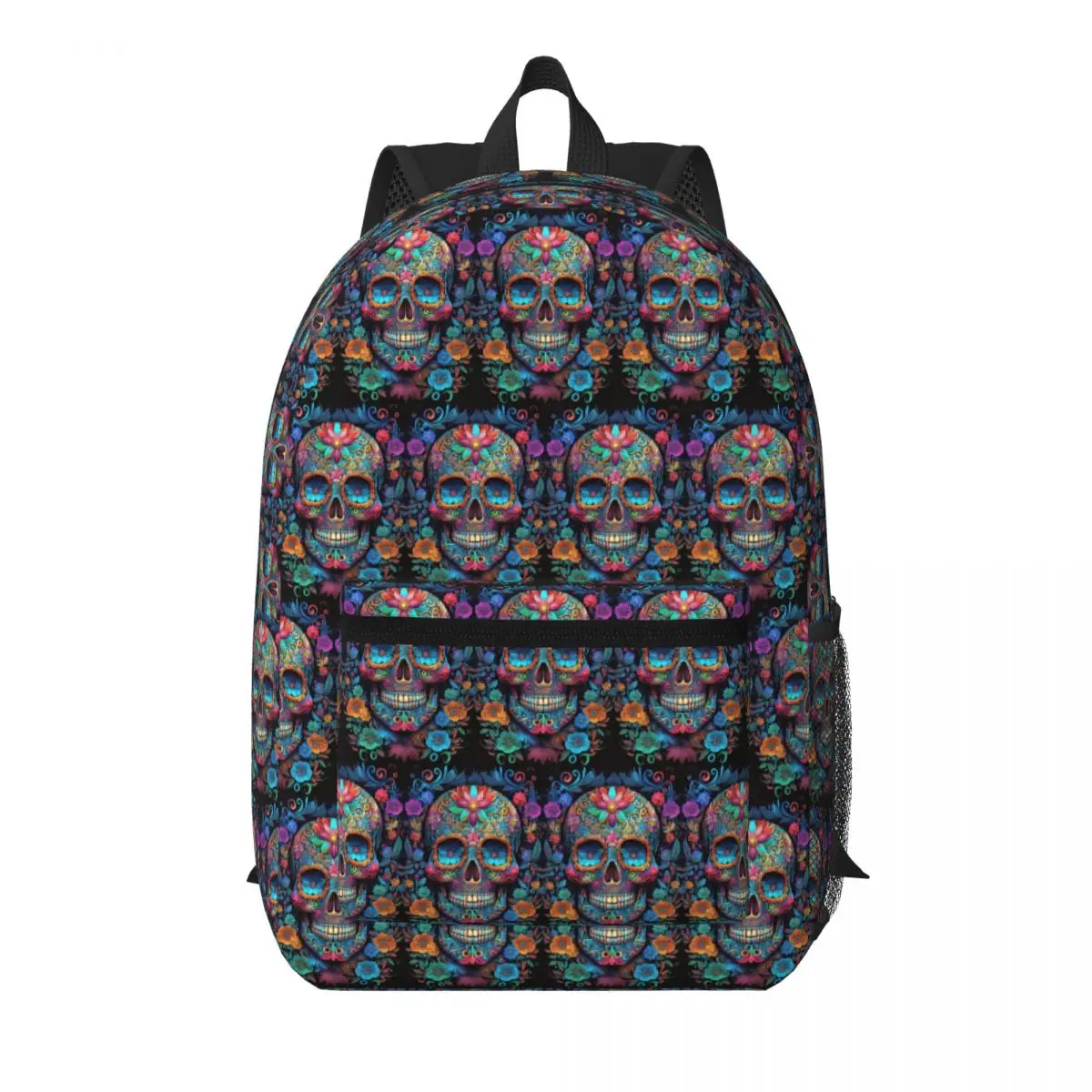 

Mexican Skull Calavera Illustration Student Backpack School Bag Hiking Travel Daypack for Boys Girls Bookbag Shoulder Bags
