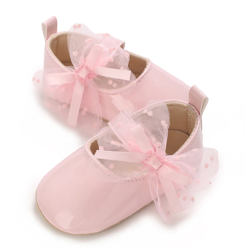 Spring Summer and Autumn Baby Shoes 0-1 Year Old Princess Shoes For Female Babies Anti Slip Soft Soled Walking Shoes
