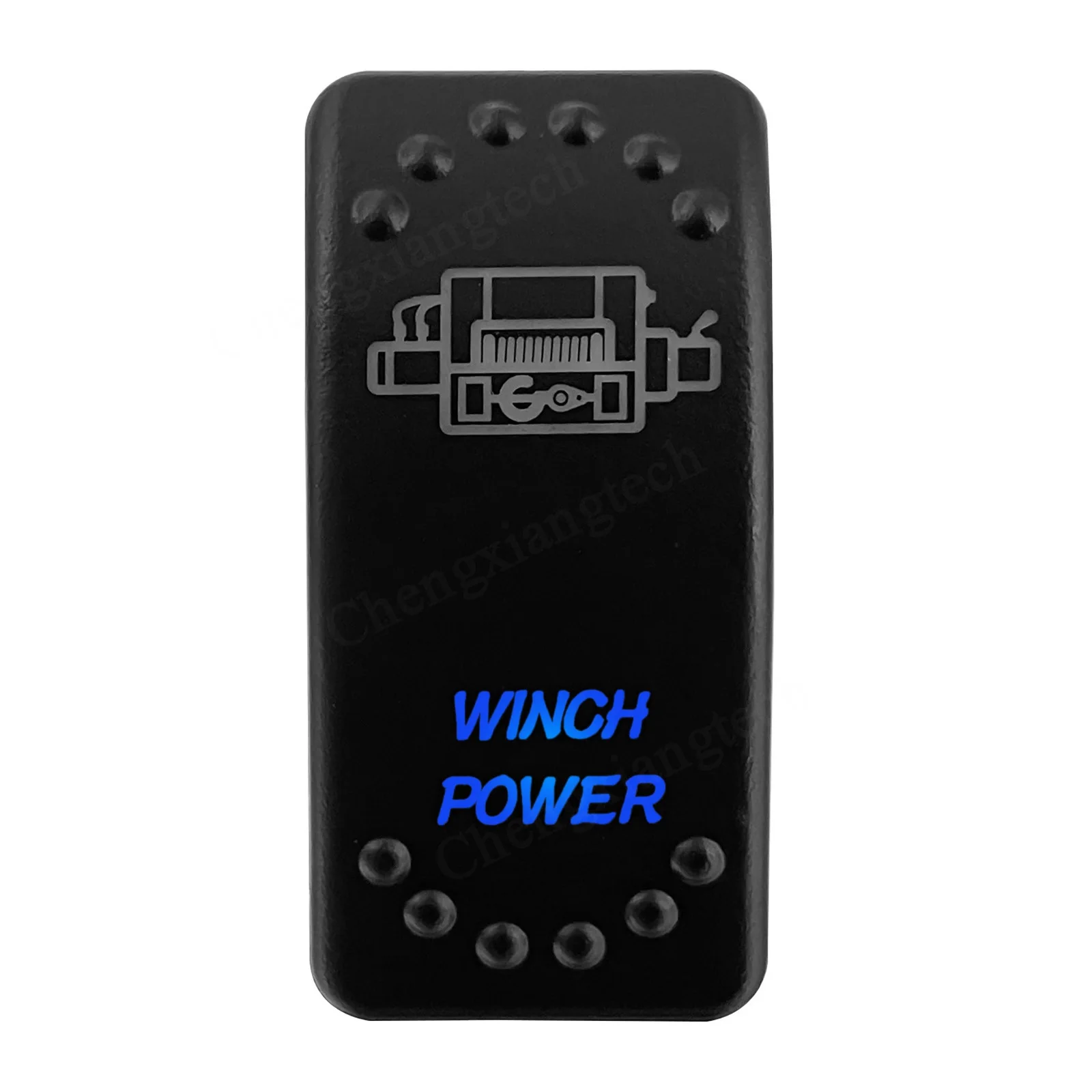 Blue Led Laser Engraving- WINCH POWER- Rocker Switch 5 Pin on off 12v 24v SPST for Car Boat Truck RV