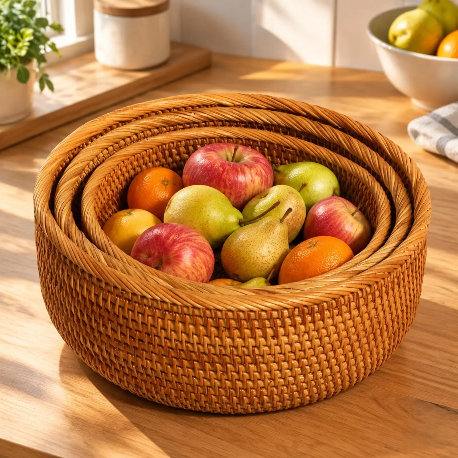 3-pieces-handwoven-rattan-storage-basket-handcrafted-rattan-serving-tray-with