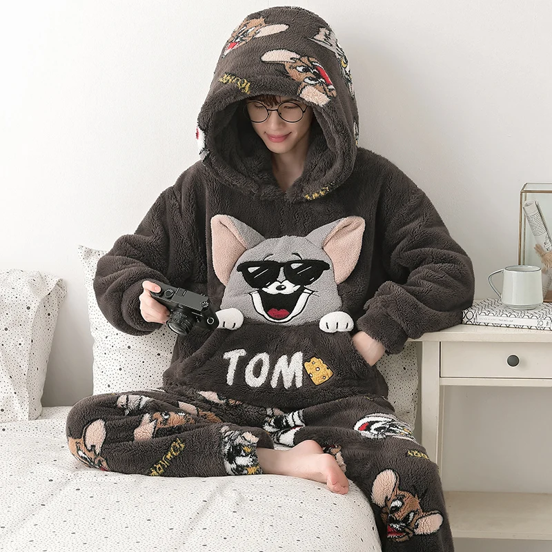 2024 Winter Men Pijama Sets  Adult Quilted Home Clothing Male Thicken Warm Pajamas Cotton-padded Jacket Pyjamas Soft  Sleepwear