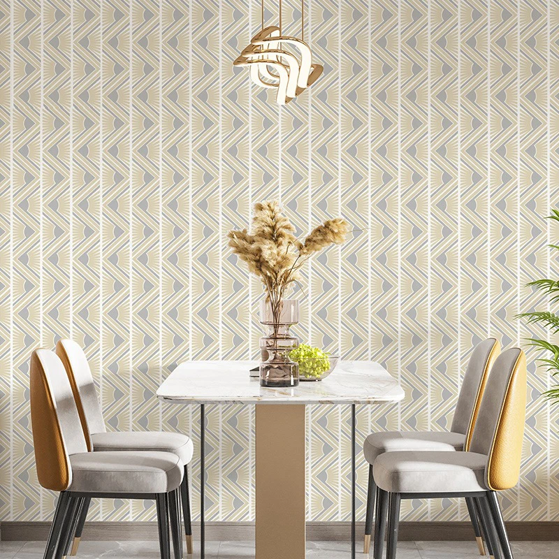 

Peel and Stick Wallpaper Geometric Triangle Self-Adhesive Prepasted Stripe Wallpapers Wall Mural Furniture Cabinet Stickers