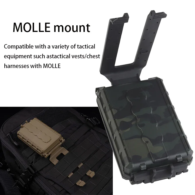 Battery Storage Box Tactical Case CR2032 AAA 18650 18350 CR123A MOLLE Airsoft Vest Militar Modular Mag Pouch Waterproof Tool Box