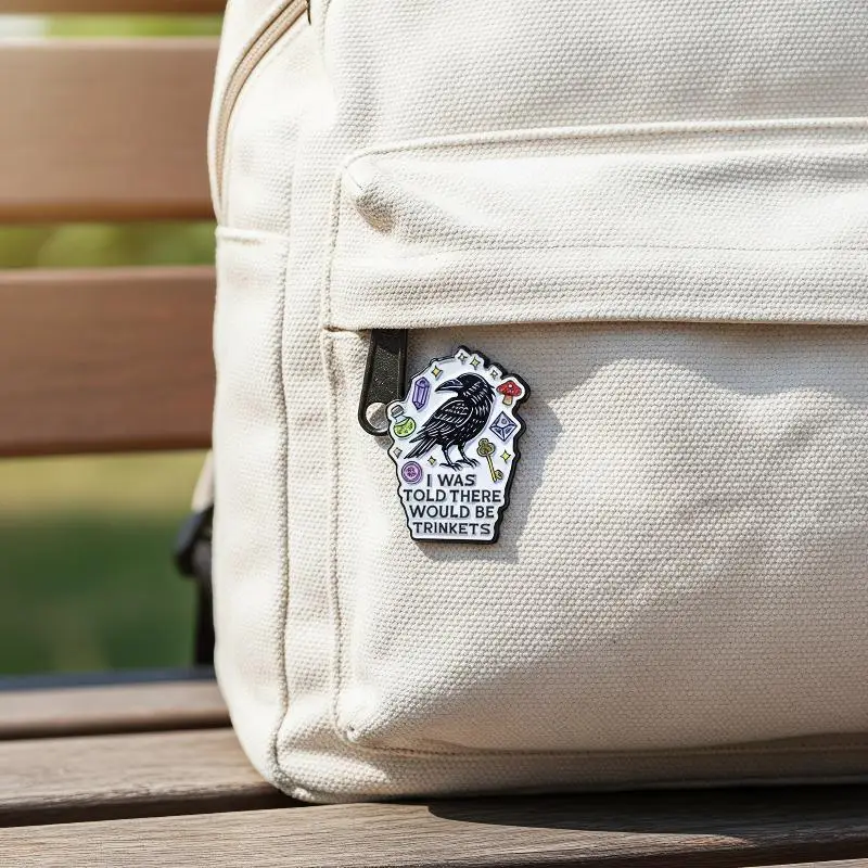 Funny Black Crow Enamel Pin 