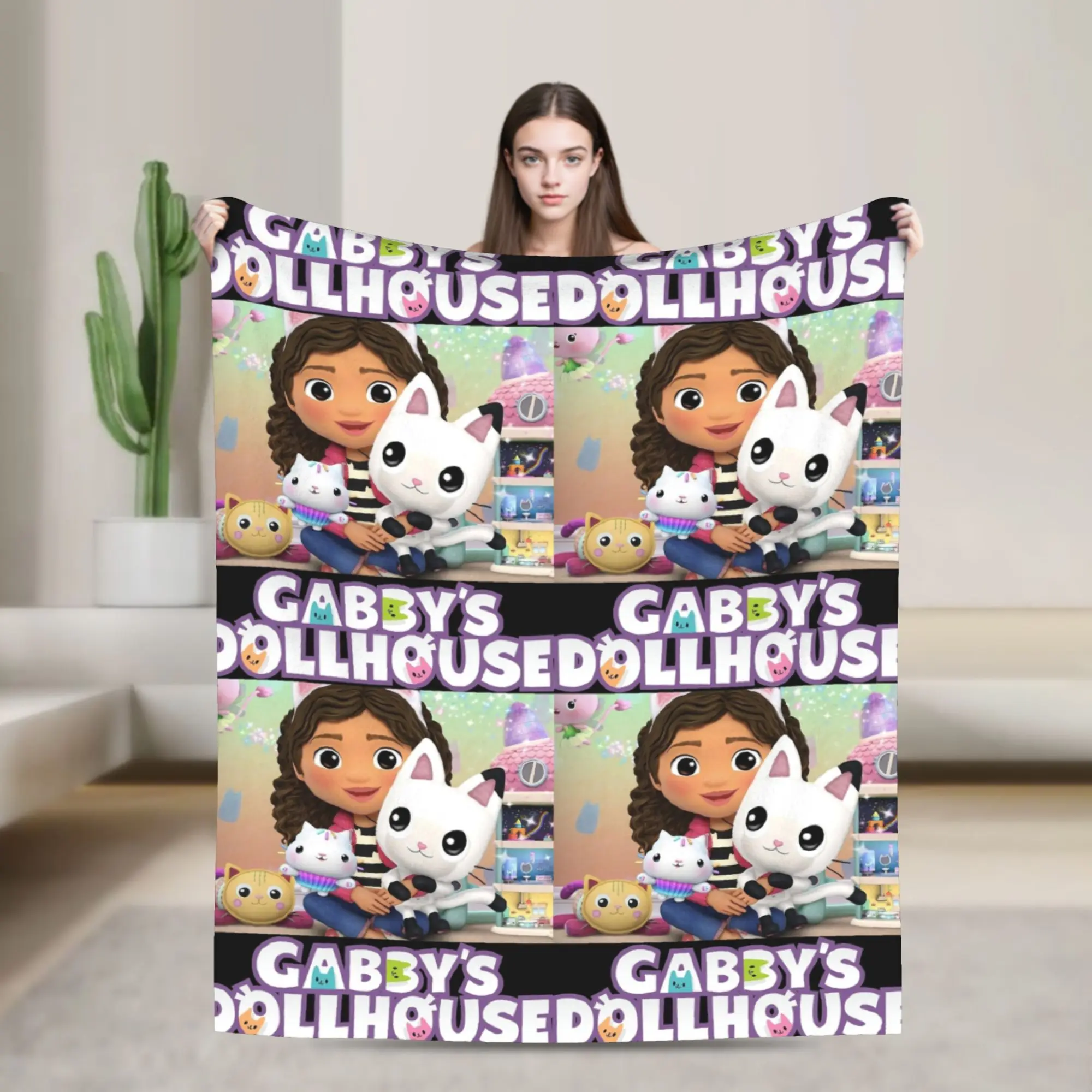 

Одеяла для кукольного домика Габби Catrat Kitty Fairy, фланелевое винтажное мягкое одеяло для покрытия, текстильный декор