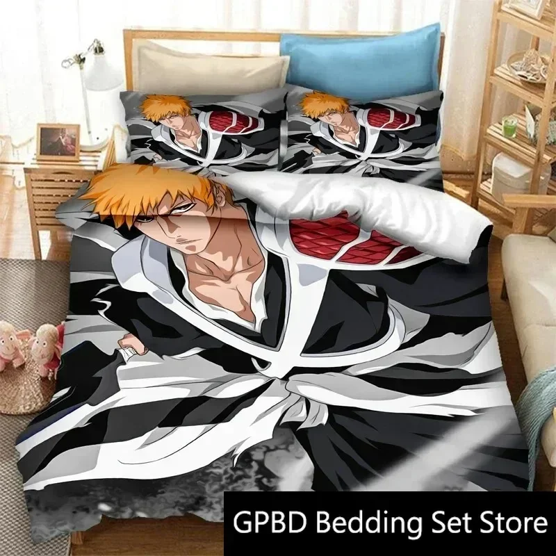 Anime Bleach Thousand-Year Blood War Bedding Set Double Twin King Duvet Cover Comforter Pillowcase Boys Girls Adults Bedroom
