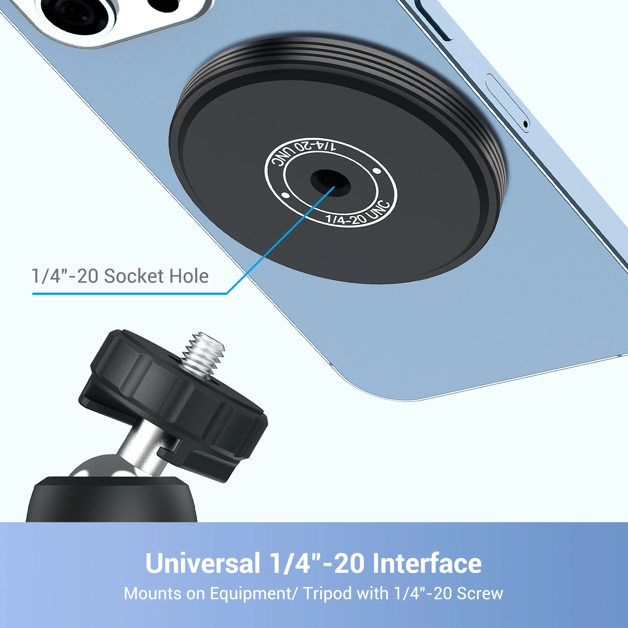 JJC 1/4 Magsafe برغي المغناطيسي جبل حامل آيفون 14 برو ماكس/12 13 برو ماكس 4.4 رطل شفط المغناطيس حامل selfie ترايبود جبل