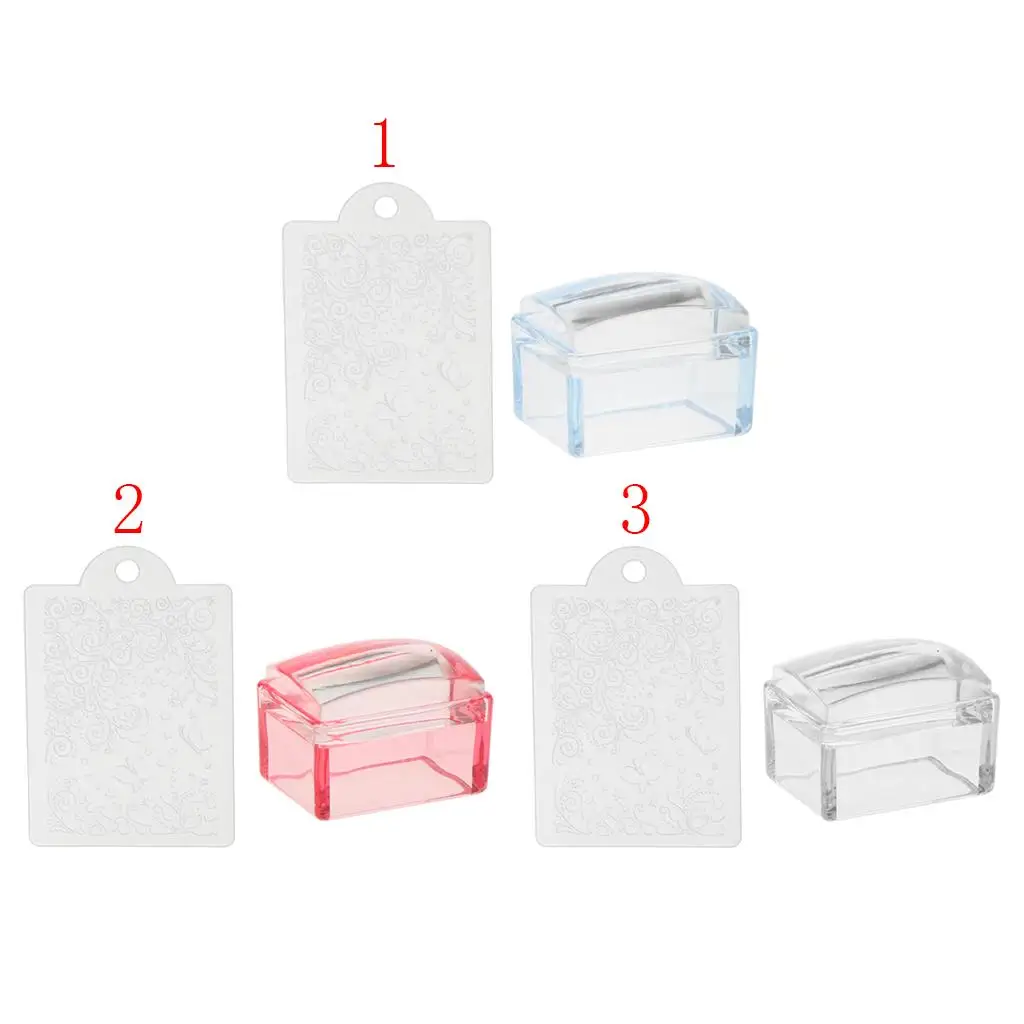 Силиконовый прямоугольный штамп со скребком, изображением пластины, маникюрные инструменты, набор для полировки «сделай сам»